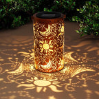 Solar Lanterns Outdoor Hanging Lantern Lights, Sun Moon Metal Decor - Image 2