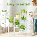 6 Tier Metal Plant Stand, 6 Potted Multiple Flower Pot Holder Shelf, - Image 6