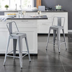 AC Pacific 24” Metal Barstool Set of 2 – Country Rustic Style - Image 2