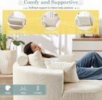Oversized Round Chaise Longue Chair Indoor, Modern 55-inch Upholstered Chenille - Image 4