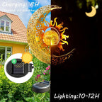 LICKLIP Garden Solar Lights Outdoor Decorative, Sun & Moon Crackle Glass Globe - Image 4