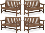 SERWALL Outdoor Bench, HDPE Outdoor Benches Weatherproof, 2-Person Garden Bench by SERWALL
