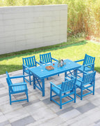 HDPE Outdoor Dining Table, 66.9” Rectangle Patio Dining Table - Image 4
