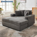 GarveeHome 60-inch Oversized Chaise Lounge Chair Indoor, Comfy Corduroy Lounge - Image 2