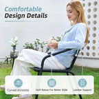 Amopatio Outdoor Dining Chairs Set of 6, Rattan Patio Chairs Wicker, Stackable - Image 4