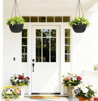 8 Inch Hanging Planters for Indoor Outdoor Plants, 4 Pack Black Plastic Self - Image 7