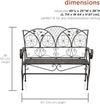 Alpine Corporation 45" Long Outdoor Metal Classic Bench - Image 3