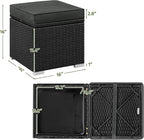Yaheetech Wicker Ottomans, Outdoor/Indoor Footstools, Additional Seating - Image 3