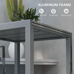 Outsunny Extendable Outdoor Dining Table, Rectangle Expandable Patio Table - Image 5