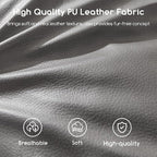 HIGOGOGO Round Stuffed Pouf Ottoman, Pu Leather Poufs - Image 9