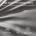 HIGOGOGO Round Stuffed Pouf Ottoman, Pu Leather Poufs - Image 4