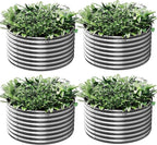 4 Pack Tall 2x2x2ft Round Galvanized Raised Garden Bed Outdoor, Metal Garden Bed by Mostmahes