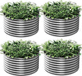 4 Pack Round Galvanized Raised Garden Bed Outdoor, Metal Garden Bed by Mostmahes