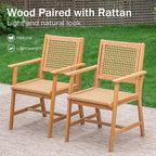 PHI VILLA 9 Pieces Acacia Wood Outdoor Dining Set - Image 3