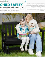 SERWALL Outdoor Glider Bench Set of 2, HDPE Weather-Resistant Swinging Bench - Image 7