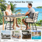 Outdoor Swivel Bar Stools Set of 6, Bar Height Patio Chairs - Image 6