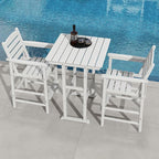 3-Piece Adirondack Bar Table and Chair Set, HDPE All-Weather Bar Height Chairs - Image 3