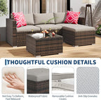 GAOMON 5-Piece All-Weather Patio Furniture Set, Convertible Outdoor Sectional - Image 4