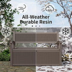 80 Gallon Outdoor Storage Bench Deck Box Waterproof Lockable, Outdoor Storage - Image 5