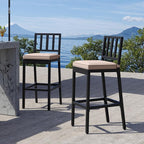 YITAHOME Outdoor Bar Stools Set of 2, Cushioned Metal Outdoor Bar Stools - Image 4