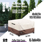 Patio Ottoman Cover, 100% Waterproof 600D Heavy Duty Outdoor Table Cover - Image 2