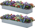 2 Pack 8x2x1FT Galvanized Raised Garden Beds Kit Outdoor Metal Gardening by Meberam