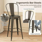 COSTWAY Metal Bar stools Set of 4, - Image 7