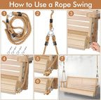 2 Pack Porch Swing Rope Kit Swing Bed Straps Holds 800 lbs Adjustable - Image 4