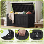 Devoko 125 Gallon Outdoor Storage Box, Waterproof Resin Deck Box - Image 3