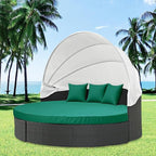 MICTONY Outdoor Daybed Cushion Cover, Sun Bed Round Cushion ONLY, Ink Green - Image 7