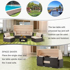 Vicluke 6 Pieces Patio Furniture Sets Outdoor Sectional Sofa Set Rattan Daybed - Image 7