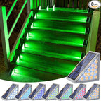 VOLISUN Solar Stair Lights 8 Pack, 7 Fixed Colors, Solar Step Lights Outdoor by VOLISUN