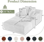 78.7" Chaise Lounge Chair Indoor, Oversized Boneless Couch Comfy Upholstered - Image 2