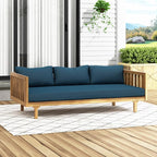 Merax Outdoor Acacia Wood Daybed, 3 Seater Day Bed Couch Sofa - Image 3