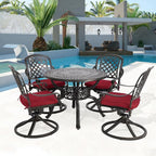 Cast Aluminum Outdoor Patio Dining Set, All Weather Outdoor Furniture Dining Set - Image 2