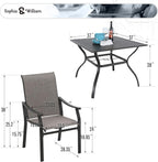 Sophia & William 5-Piece Outdoor Dining Set, 4 Comfortable Textilene Chairs and - Image 7