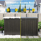 DRATO 180 Gallon Outdoor Storage Box, Large Waterproof Deck Box, Lockable Resin - Image 6