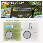 PHI VILLA 7 Pcs Patio Dining Set, Outdoor Table Chair Set - Image 4