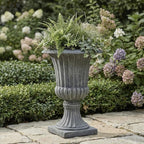 Urn Planters 22", Tall Stone-Resin Pedestal Planters - Image 8