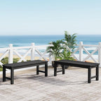 Outdoor Bench Set of 2, 2-Person Patio Backless Benches, HIPS Weatherproof - Image 2
