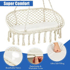 Giantex Hammock Chair 2 Seat, Macrame Hanging Chair - Image 5