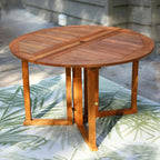 Sunnydaze Malaysian Hardwood Folding Gateleg Patio Dining Table - Image 8
