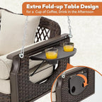 3 Seat Porch Swing, Wicker Patio Swing - Image 5
