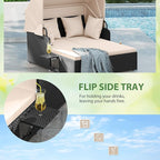 ORALNER Outdoor Daybed, 2-Person Wicker Patio Sofa - Image 7