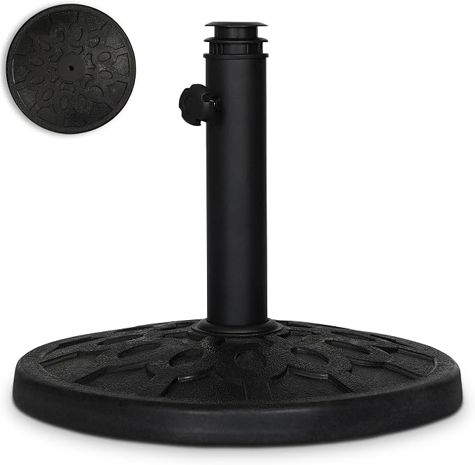 Backyard Expressions 20 lb Round Patio Umbrella Base – Heavy Duty Resin-Coated by BackyardExpressions