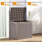 30 Gallon Resin Deck Box, Lockable Patio Outdoor Storage Box - Image 3