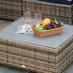Outsunny 7 Piece Patio Furniture Set, Wicker Outdoor Sectional Sofa Set - Image 8