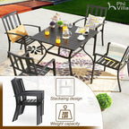PHI VILLA 5 Piece Outdoor Dining Set - Image 3