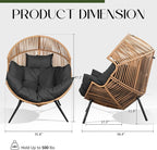 JAMFLY Egg Chair Wicker Outdoor Chairs, Oversized Patio Chair Oversized Lounger - Image 2