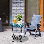 Outdoor Side Table Round Small Mosaic Patio Accent Indoor End Plant Coffee Tea - Image 2